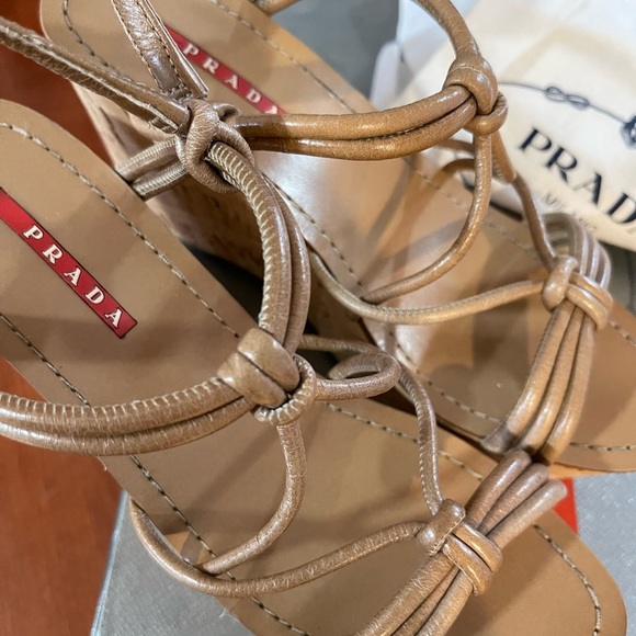 Prada Leather Wedge Sandal - Picture 2 of 7